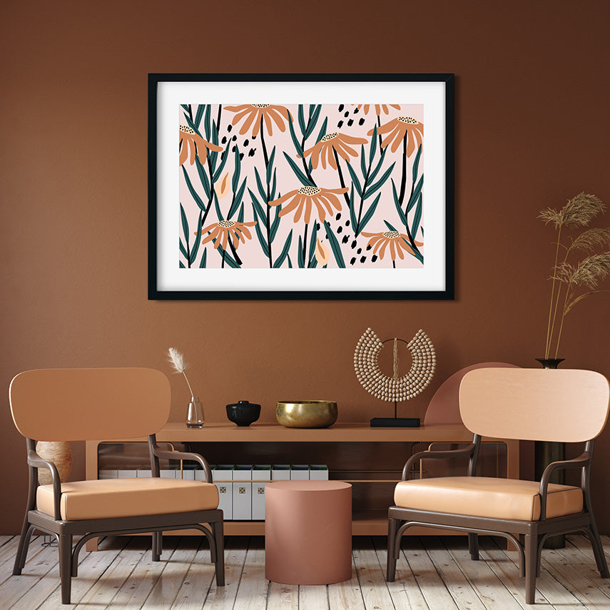 Aesthetic Vintage Pattern Painting 3 : 2 Horizontal Premium Wall Art Canvas by MeriDeewar