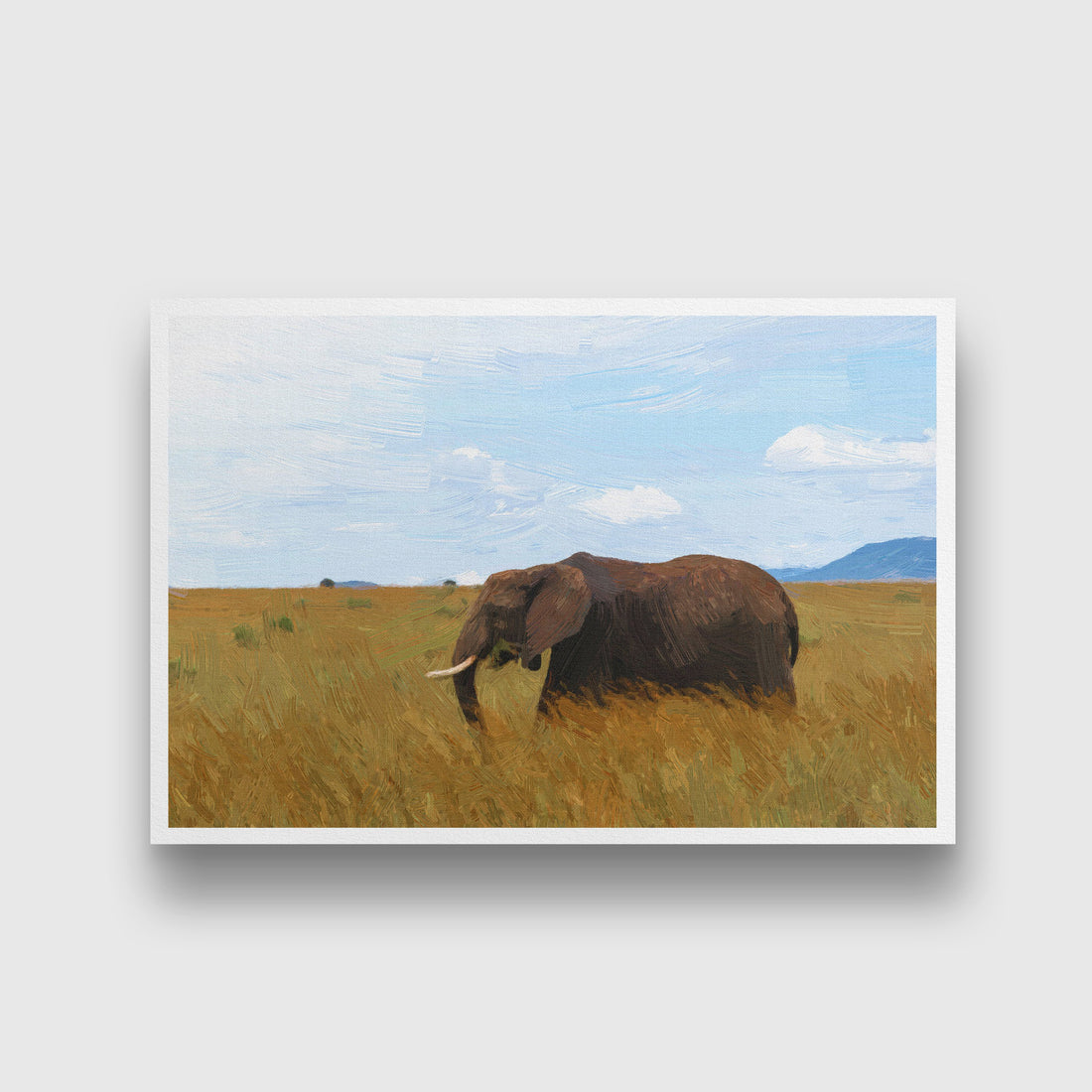 African Elephants painting - Meri Deewar 3 : 2 Horizontal Premium Wall Art Canvas by MeriDeewar