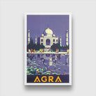 Agra India Taj Mahal Vintage Poster 2 : 3 Vertical Premium Wall Art Canvas by MeriDeewar