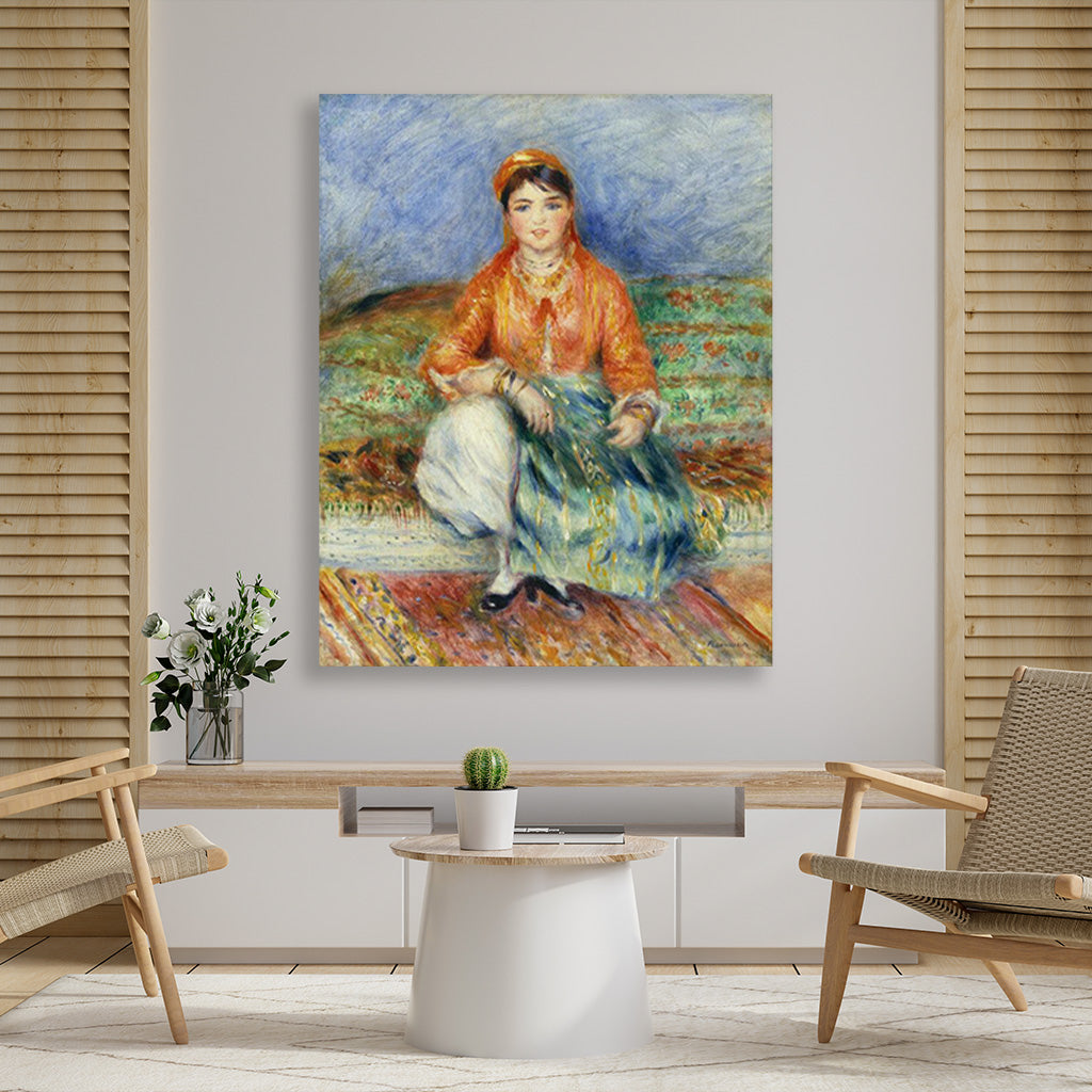 Algerian Girl Painting-Meri Deewar 4 :5 Vertical Premium Wall Art Canvas by MeriDeewar