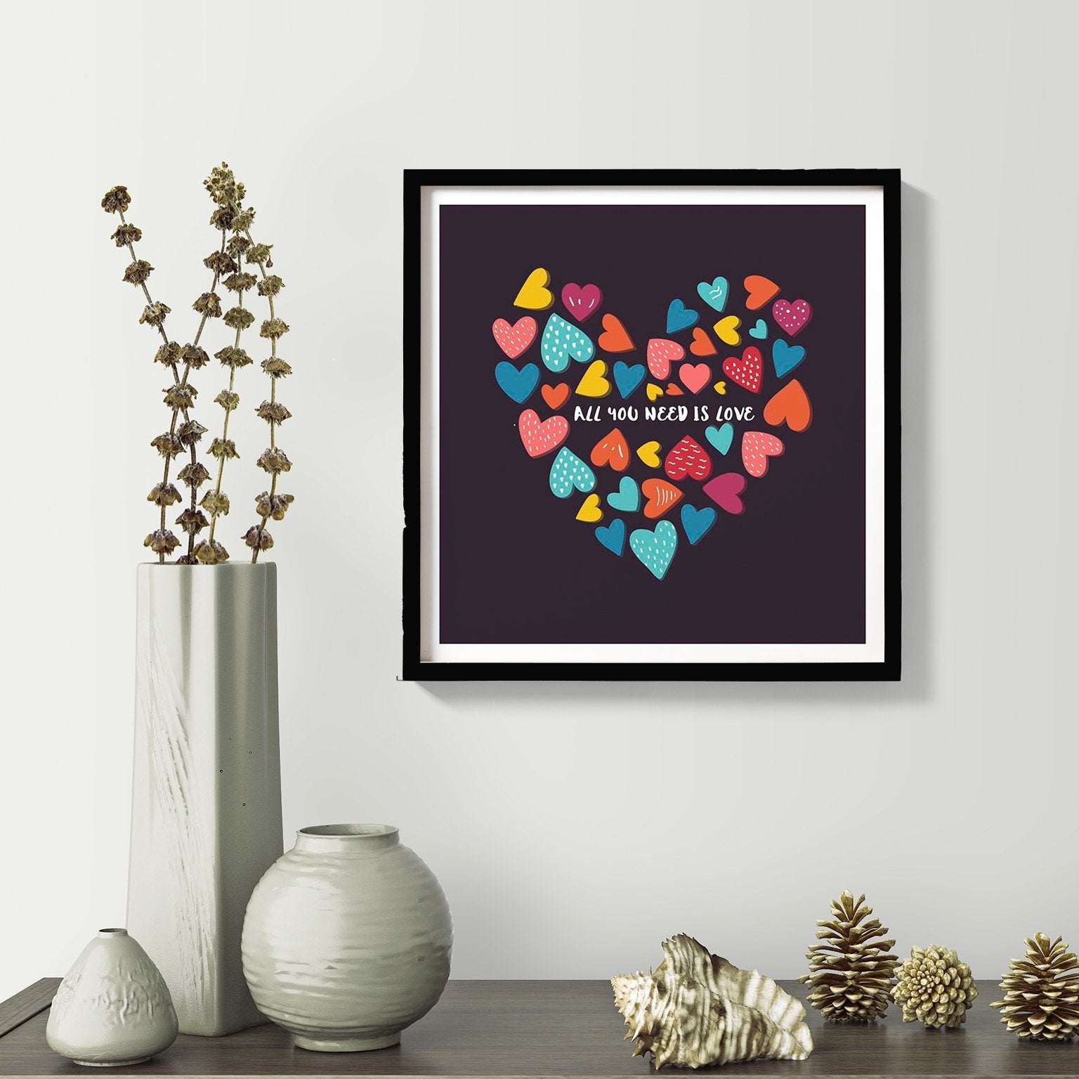 All you need is love _ Art 1 : 1 Square Premium Wall Art Canvas by MeriDeewar
