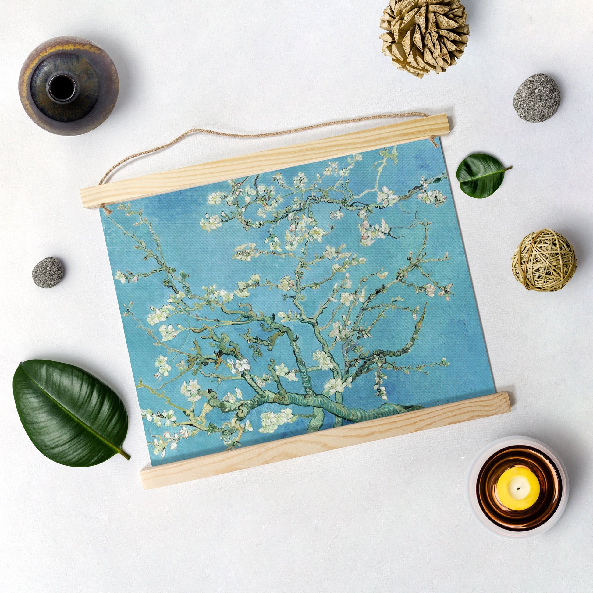Almond Blossom By Van Gogh Hanging Canvas Painting-Meri Deewar Hanging Canvas Premium Wall Art Canvas by MeriDeewar