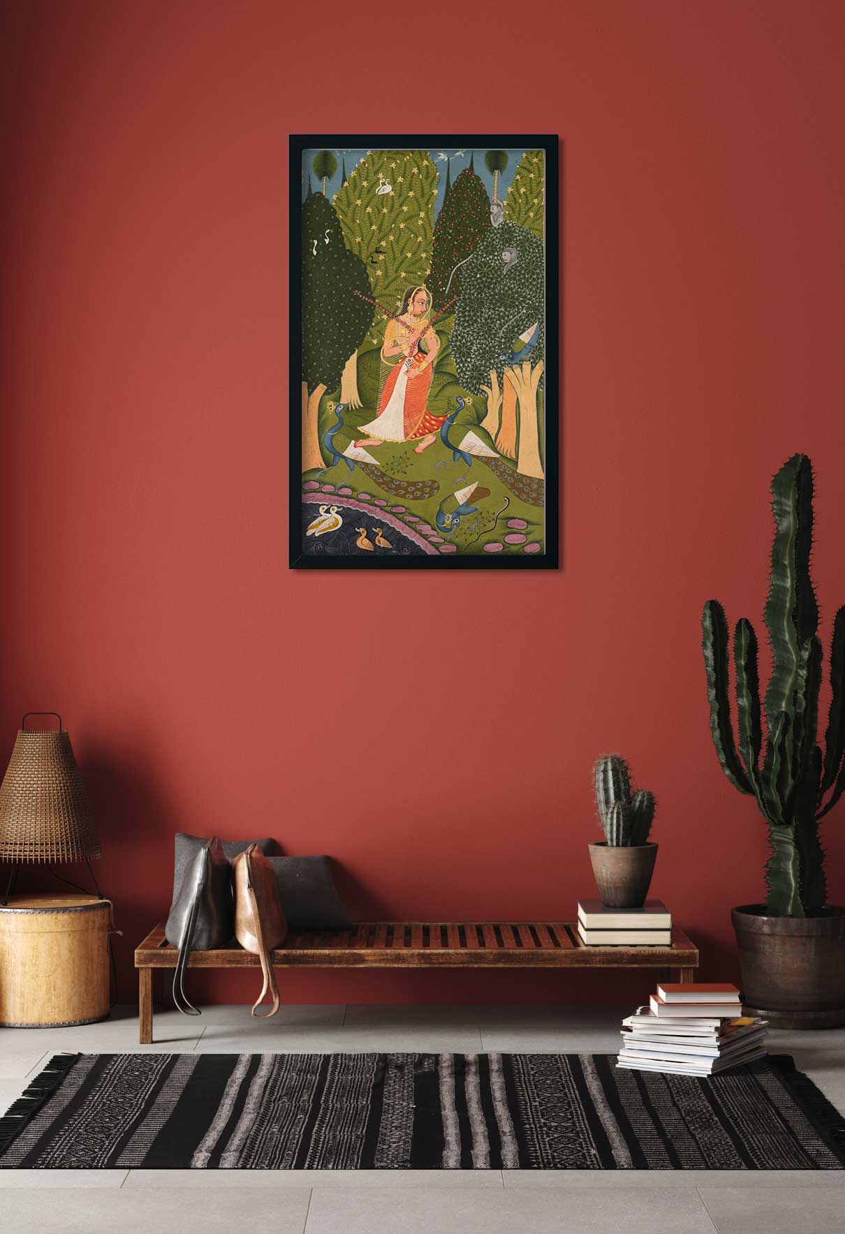 Amaruśatakam Painting 1 : 2 Vertical Premium Wall Art Canvas by MeriDeewar