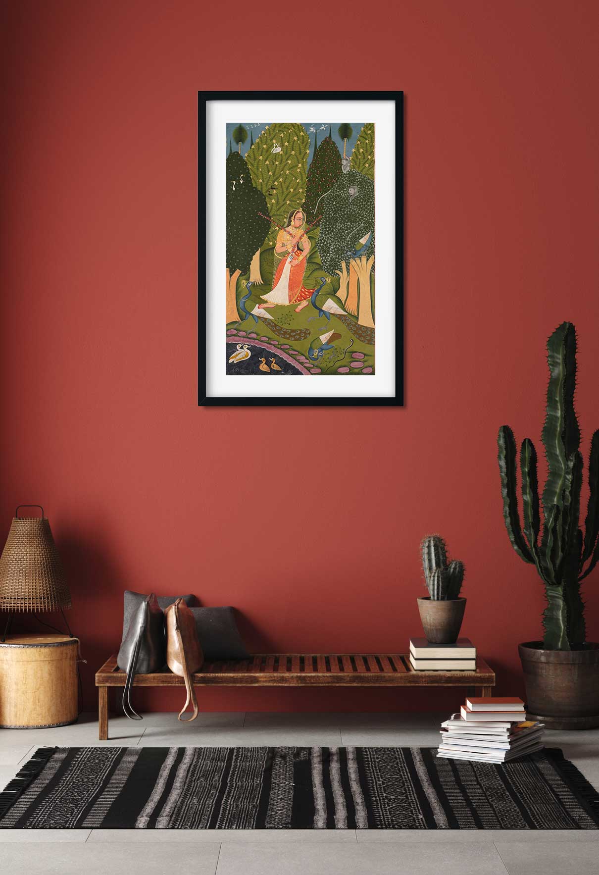 Amaruśatakam Painting 1 : 2 Vertical Premium Wall Art Canvas by MeriDeewar