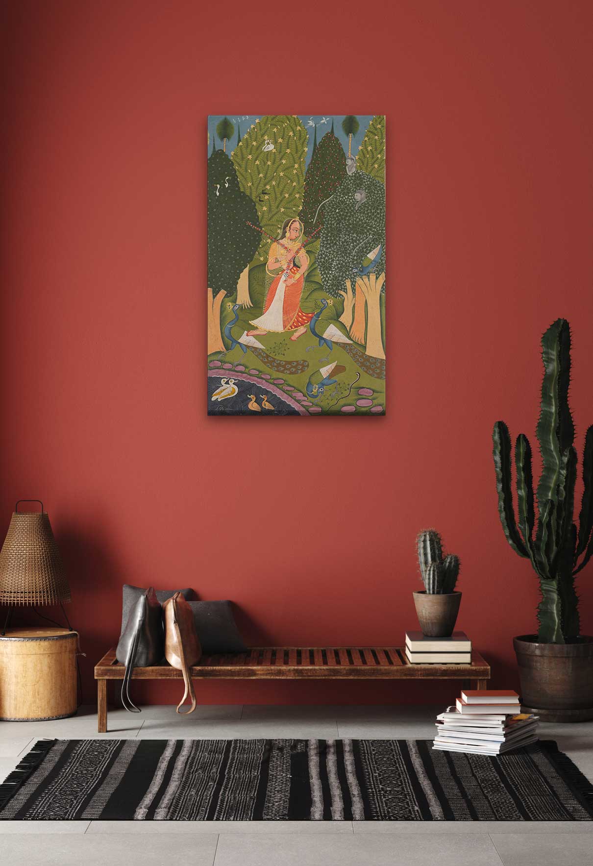 Amaruśatakam Painting 1 : 2 Vertical Premium Wall Art Canvas by MeriDeewar