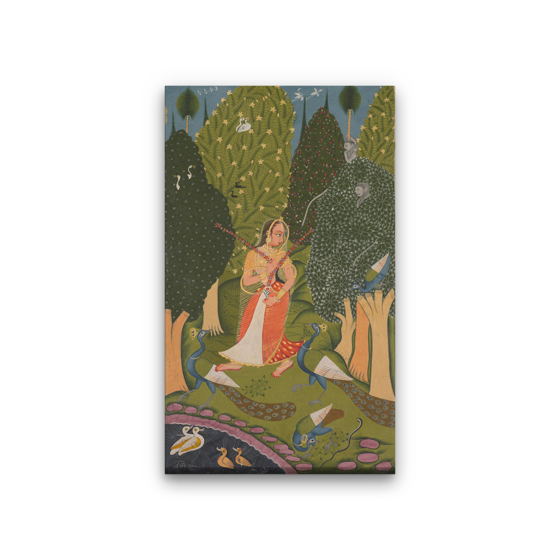 Amaruśatakam Painting 1 : 2 Vertical Premium Wall Art Canvas by MeriDeewar