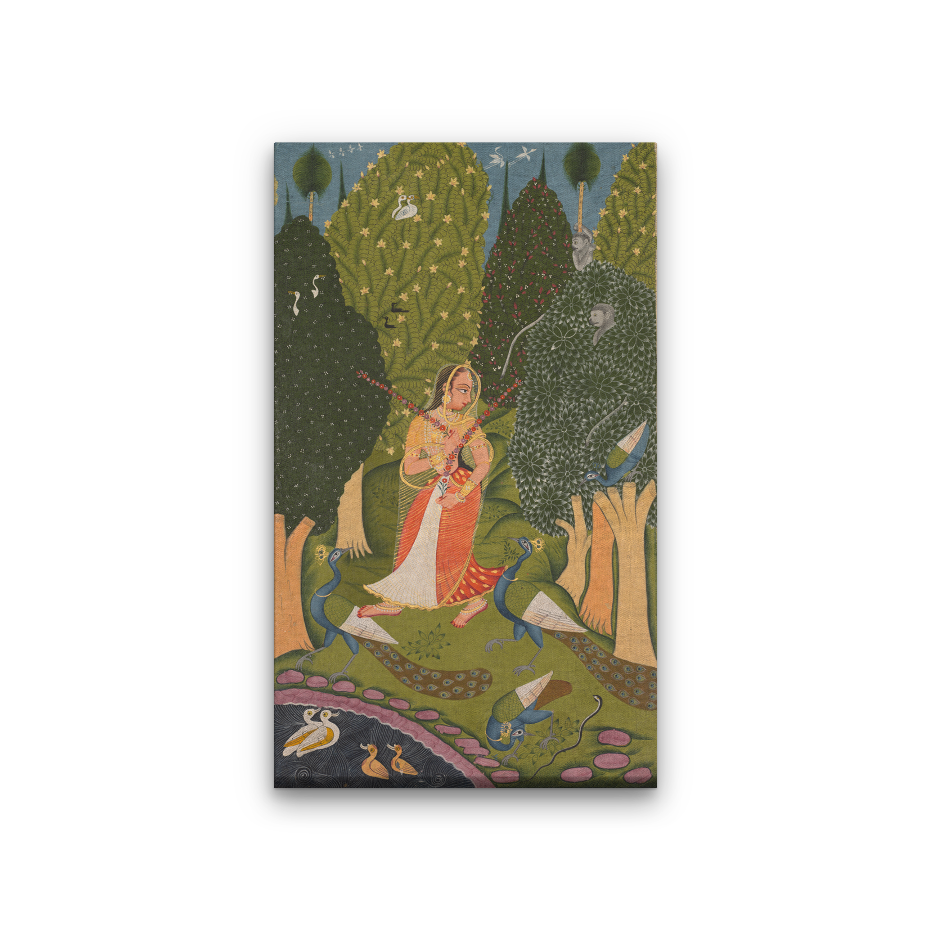 Amaruśatakam Painting 1 : 2 Vertical Premium Wall Art Canvas by MeriDeewar