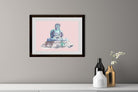 Amida Buddha Illustration Painting-Meri Deewar 3 : 2 Horizontal Premium Wall Art Canvas by MeriDeewar