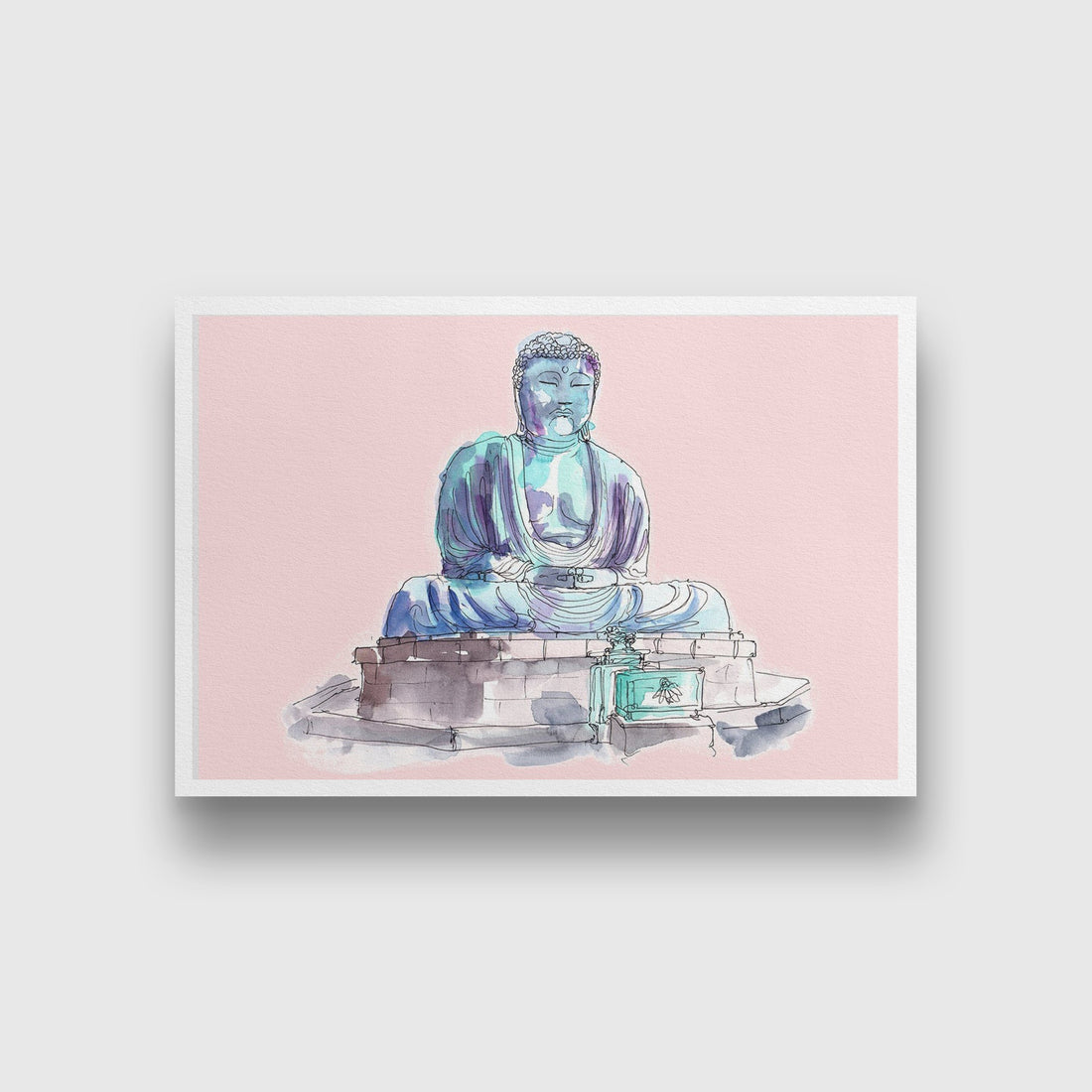 Amida Buddha Illustration Painting-Meri Deewar 3 : 2 Horizontal Premium Wall Art Canvas by MeriDeewar
