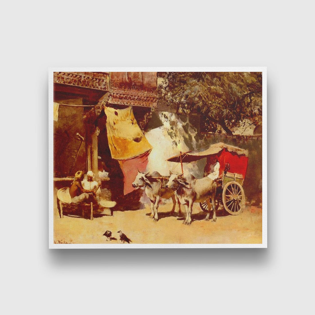 An Indian Gharry Painting- Meri Deewar 6 : 5 Horizontal Premium Wall Art Canvas by MeriDeewar