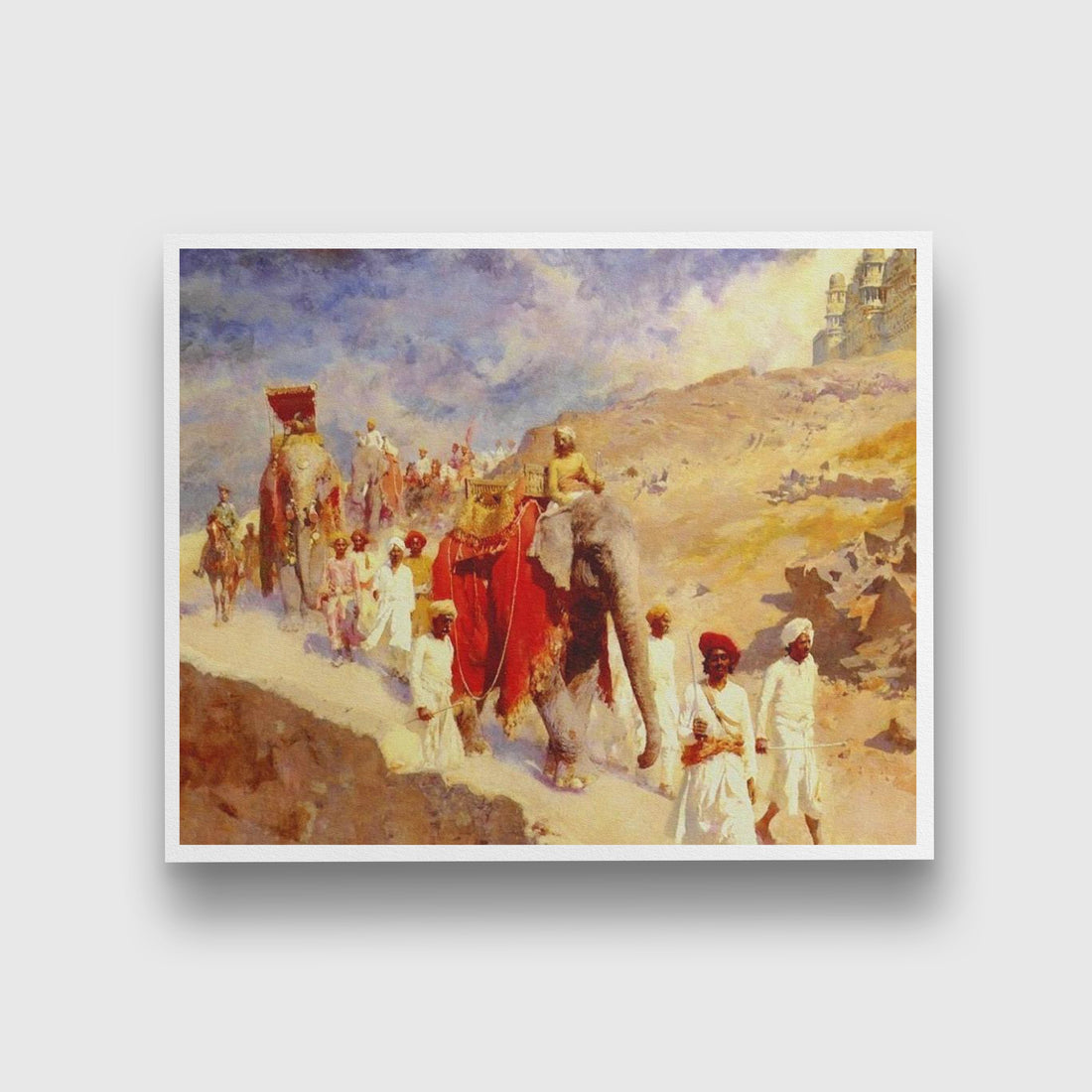 An Indian Hunting Party Painting - Meri Deewar 4 : 3 Horizontal Premium Wall Art Canvas by MeriDeewar