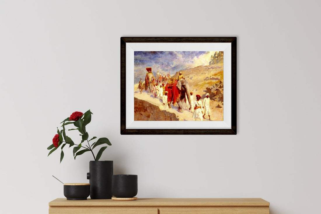 An Indian Hunting Party Painting - Meri Deewar 4 : 3 Horizontal Premium Wall Art Canvas by MeriDeewar