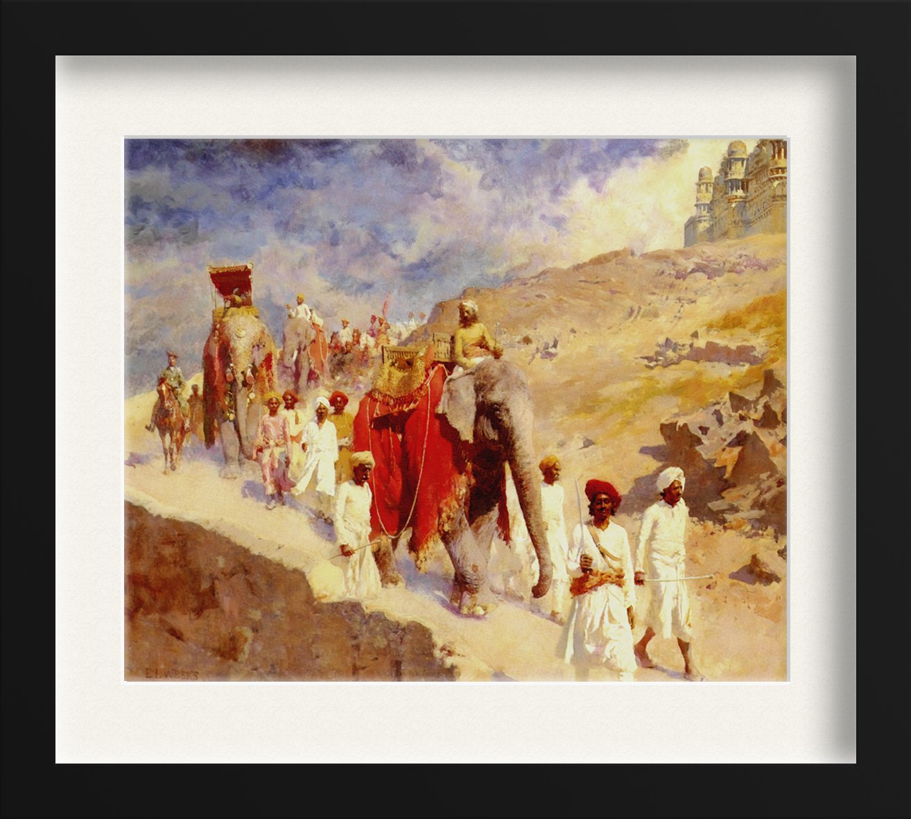 An Indian Hunting Party Painting - Meri Deewar 4 : 3 Horizontal Premium Wall Art Canvas by MeriDeewar