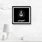 Anchor in Deep Sea 1 : 1 Square Premium Wall Art Canvas by MeriDeewar