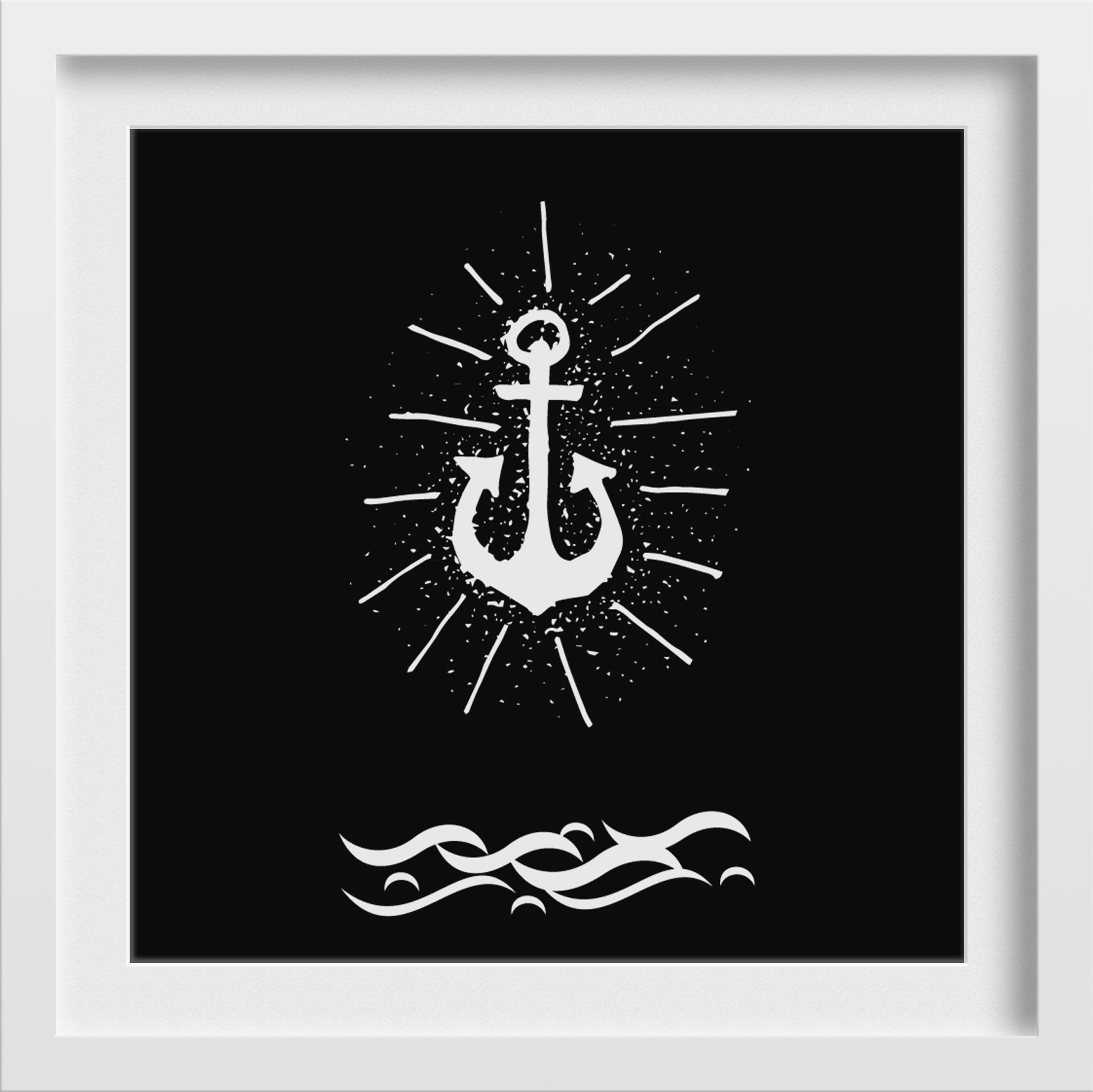 Anchor in Deep Sea 1 : 1 Square Premium Wall Art Canvas by MeriDeewar