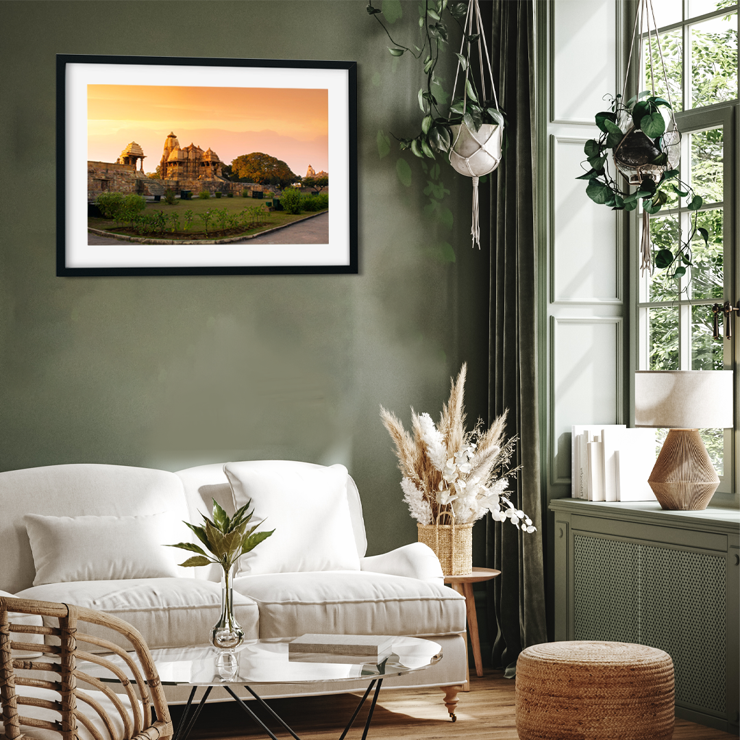 Ancient Temple Khajuraho Wall Painting 3 : 2 Horizontal Premium Wall Art Canvas by MeriDeewar
