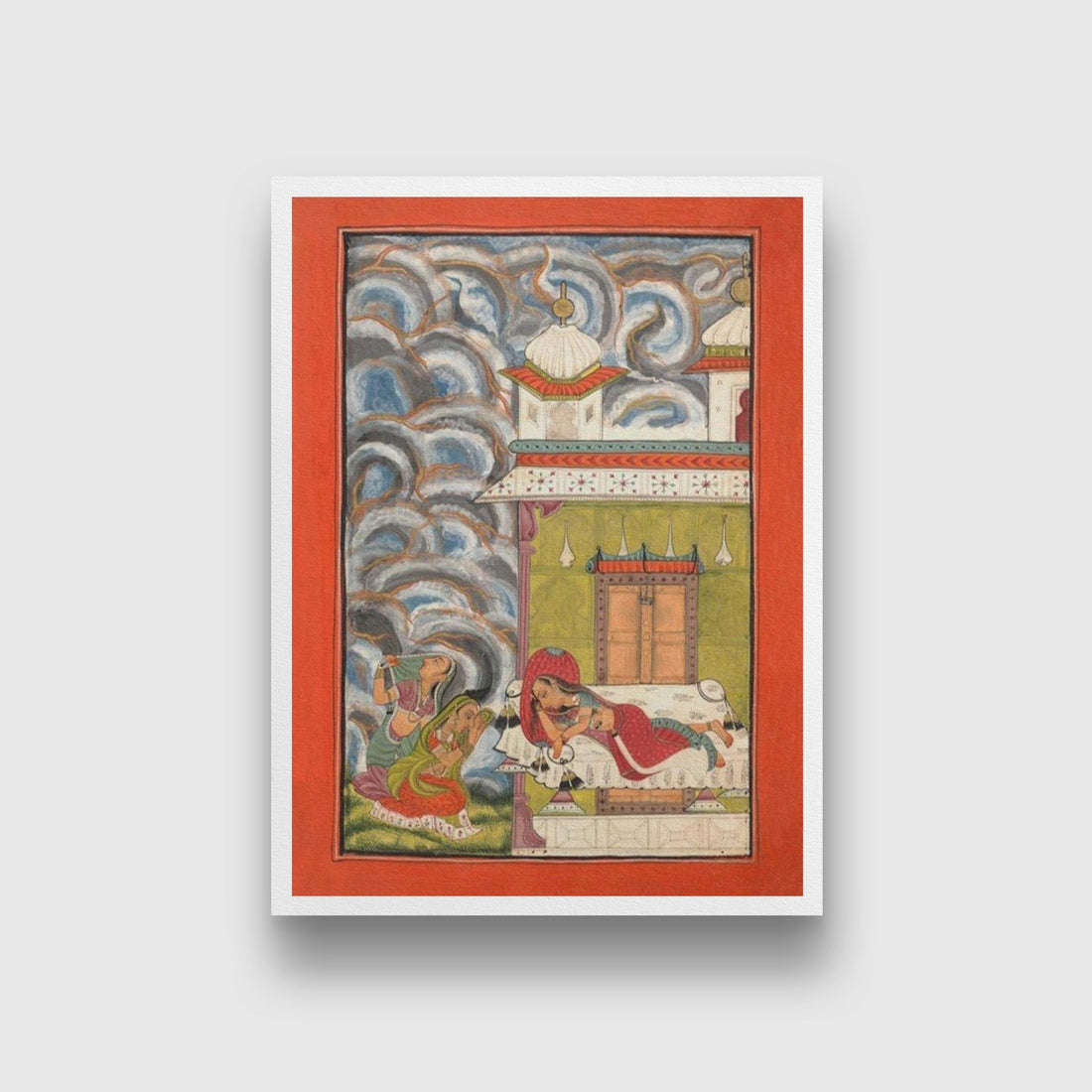 Andhrayaki-Ragini--Folio-from-a-ragamala-series Painting-Meri Deewar 3 : 4 Vertical Premium Wall Art Canvas by MeriDeewar
