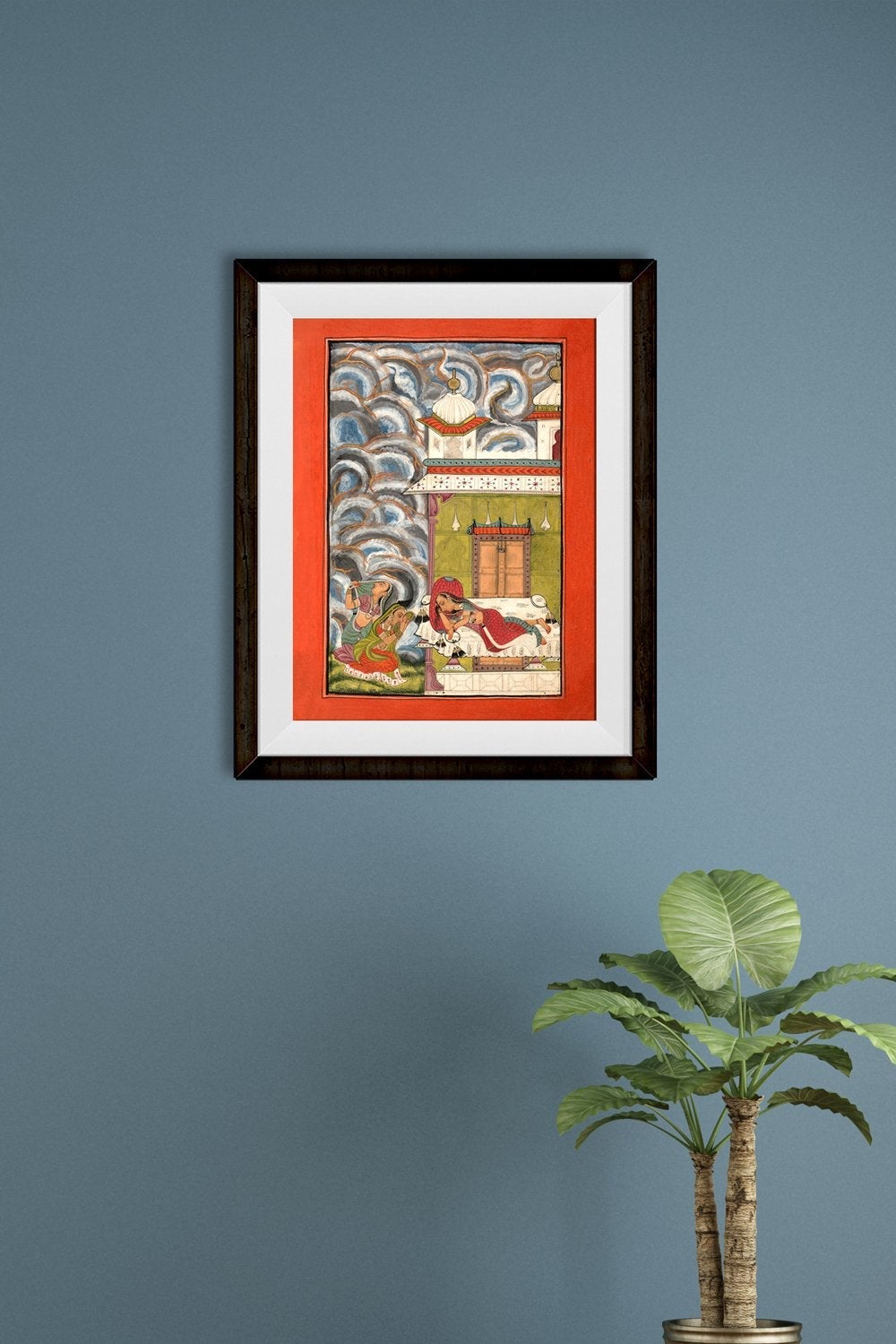Andhrayaki-Ragini--Folio-from-a-ragamala-series Painting-Meri Deewar 3 : 4 Vertical Premium Wall Art Canvas by MeriDeewar
