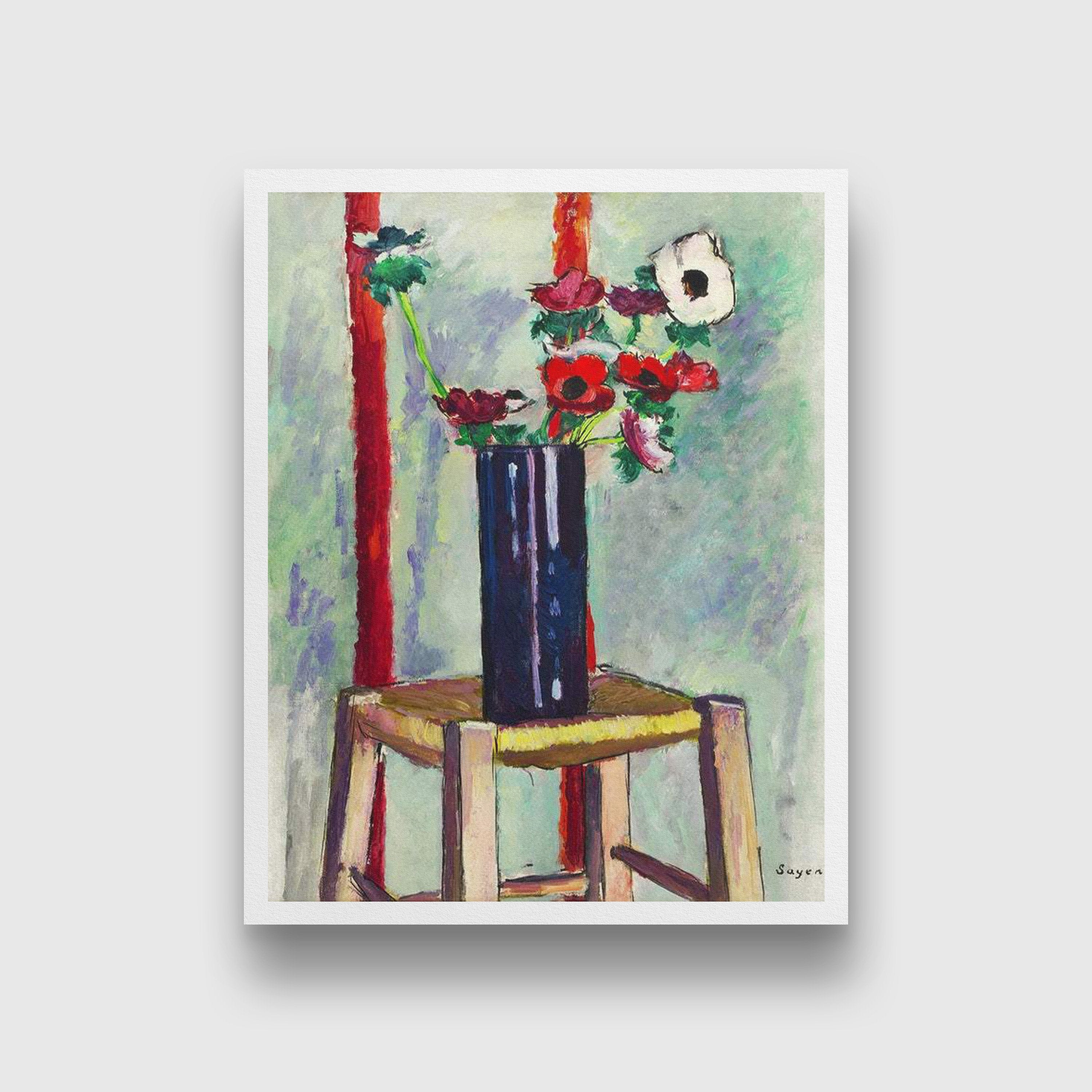 Anemones Reijer Stolk Painting - Meri Deewar 4 : 3 Horizontal Premium Wall Art Canvas by MeriDeewar