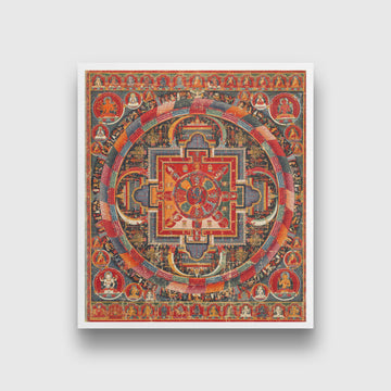 Antique Mandala of Nairatmya Buddha Painting 4 :5 Vertical Premium Wall Art Canvas by MeriDeewar