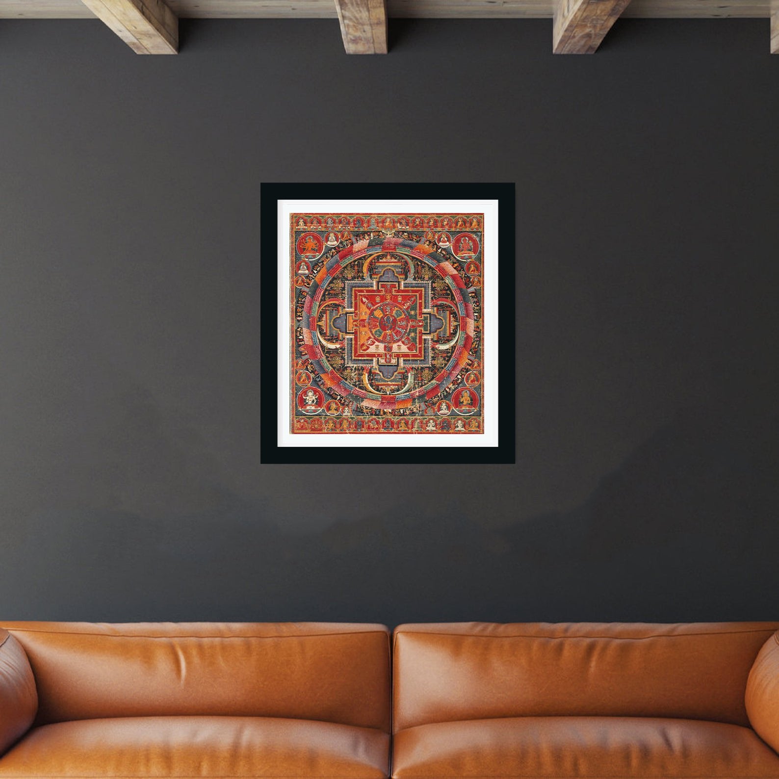 Antique Mandala of Nairatmya Buddha Painting 4 :5 Vertical Premium Wall Art Canvas by MeriDeewar