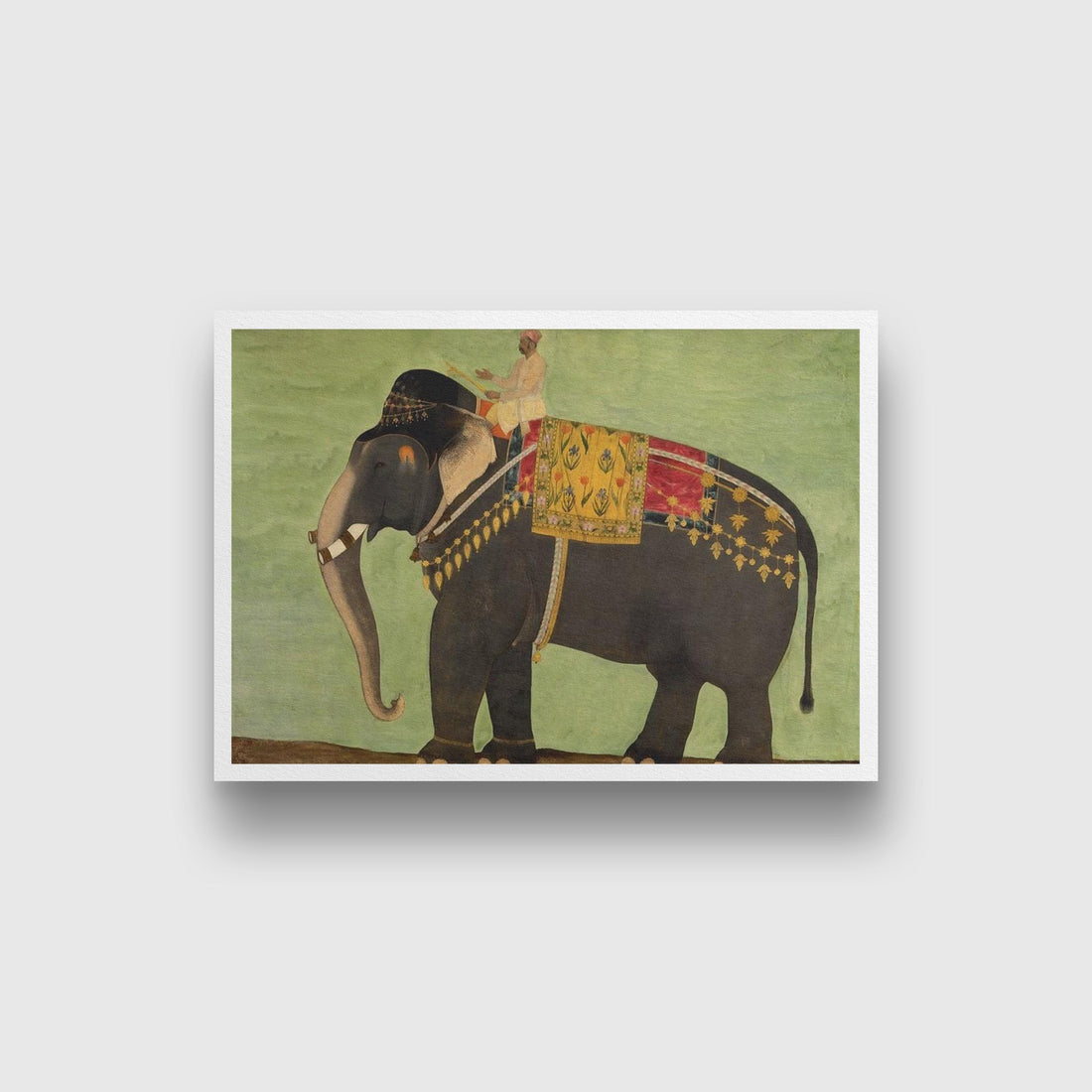 Antique royal elephant Painting-Meri Deewar 3 : 2 Horizontal Premium Wall Art Canvas by MeriDeewar