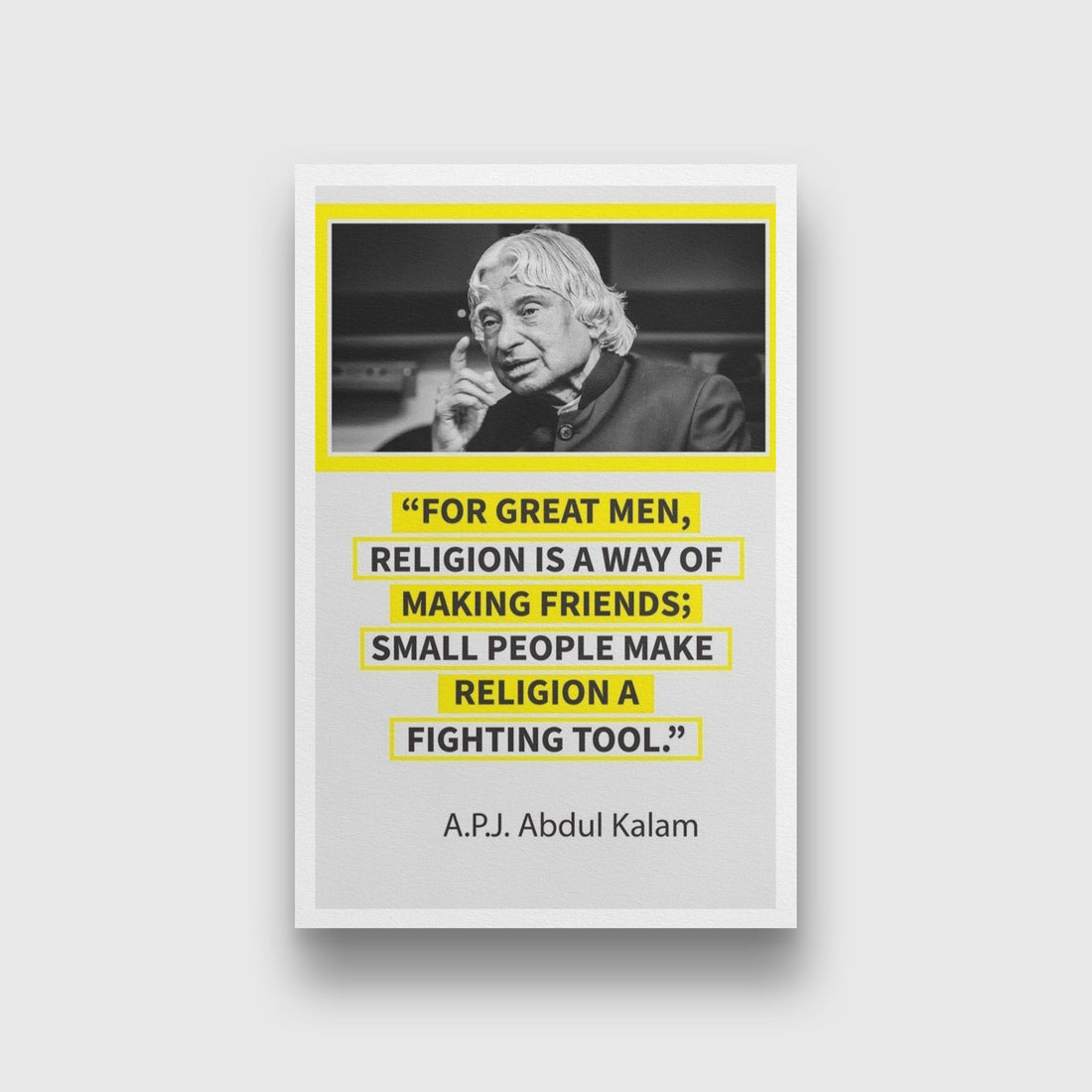 APJ Abdul Kalam 2 : 3 Vertical Premium Wall Art Canvas by MeriDeewar