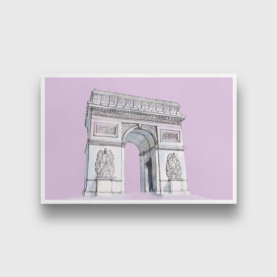 Arc-de-Triomphe2 Illustration Painting-Meri Deewar 3 : 2 Horizontal Premium Wall Art Canvas by MeriDeewar