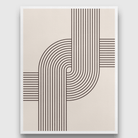 Archer Retro Geometric Pattern Line Paninting 3 : 4 Vertical Premium Wall Art Canvas by MeriDeewar