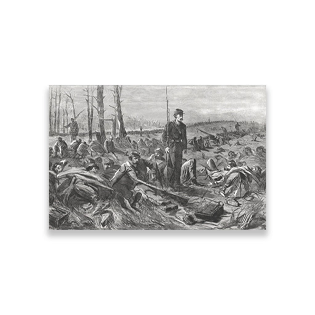 Army of the Potomac Sleeping on Their Arms painting - Meri Deewar 3 : 2 Horizontal Premium Wall Art Canvas by MeriDeewar