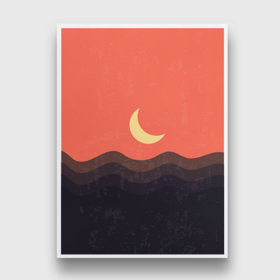 Art landscapesset modern poster wall Painting 4 X 5.5 Vertical Premium Wall Art Canvas by MeriDeewar