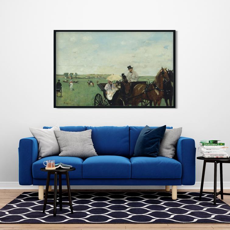 At the Races In The Countryside Painting - Meri Deewar 3 : 2 Horizontal Premium Wall Art Canvas by MeriDeewar