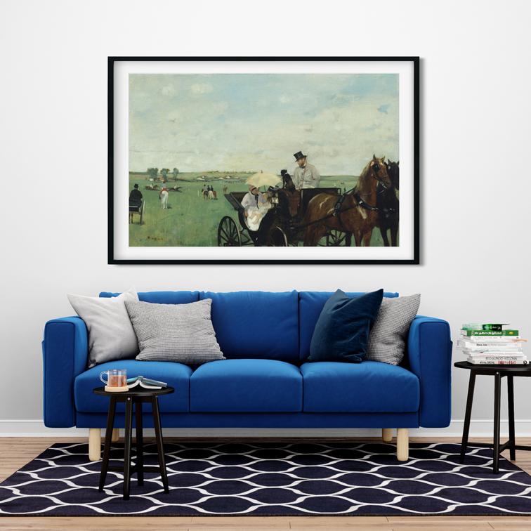 At the Races In The Countryside Painting - Meri Deewar 3 : 2 Horizontal Premium Wall Art Canvas by MeriDeewar