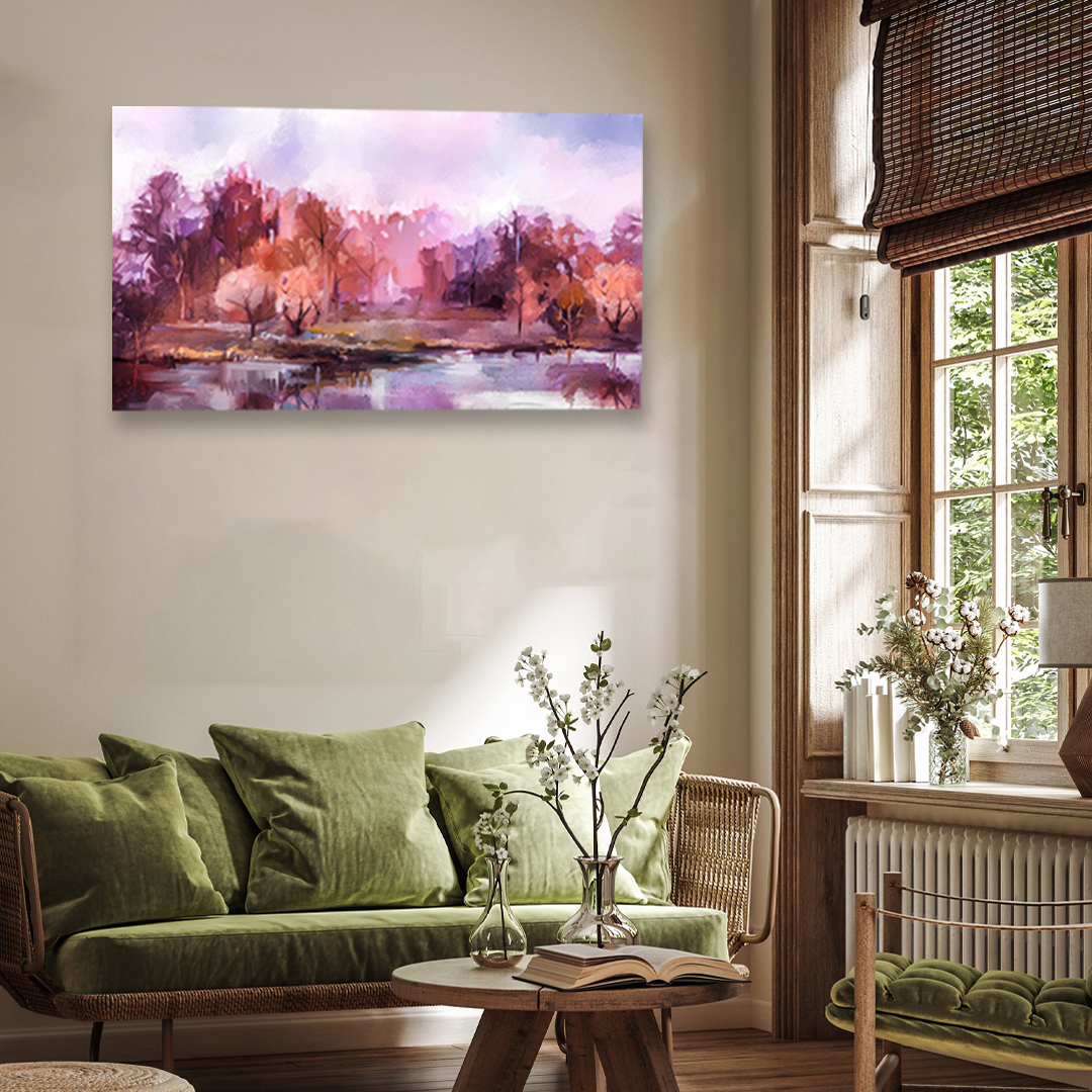 Autumn Breeze Framed Wall Painting 4 : 3 Horizontal Premium Wall Art Canvas by MeriDeewar