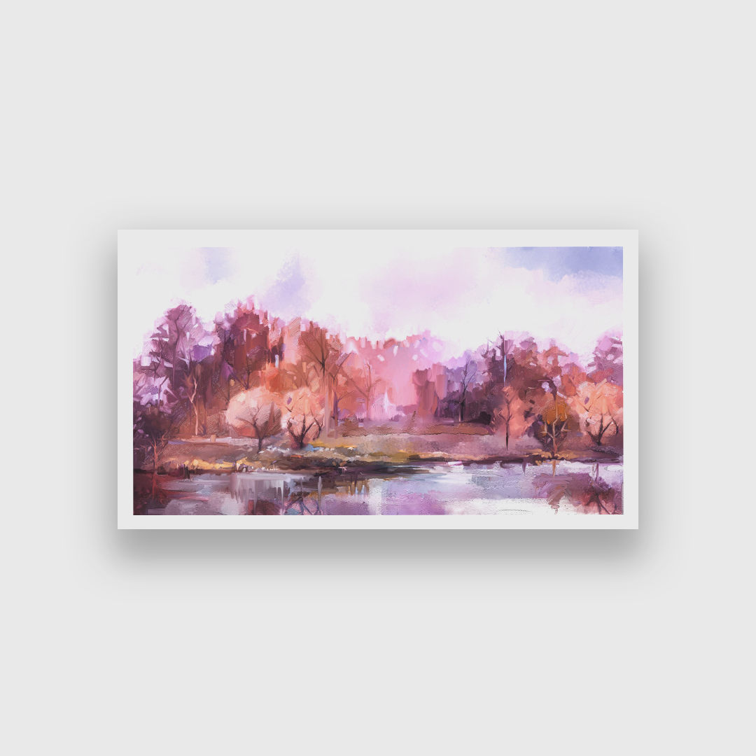 Autumn Breeze Framed Wall Painting 4 : 3 Horizontal Premium Wall Art Canvas by MeriDeewar