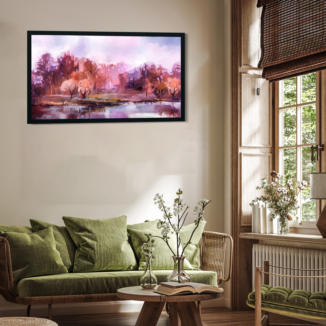 Autumn Breeze Framed Wall Painting 4 : 3 Horizontal Premium Wall Art Canvas by MeriDeewar