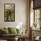 Autumn river mountains landscape dawn author s painting 2 : 3 Vertical Premium Wall Art Canvas by MeriDeewar