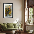 Autumn river mountains landscape dawn author s painting 2 : 3 Vertical Premium Wall Art Canvas by MeriDeewar