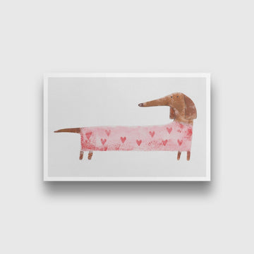 Baby Dachshund Dog Artwork Painting-Meri Deewar 3 : 2 Horizontal Premium Wall Art Canvas by MeriDeewar