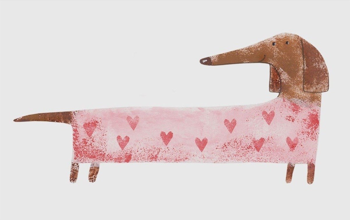 Baby Dachshund Dog Artwork Painting-Meri Deewar 3 : 2 Horizontal Premium Wall Art Canvas by MeriDeewar