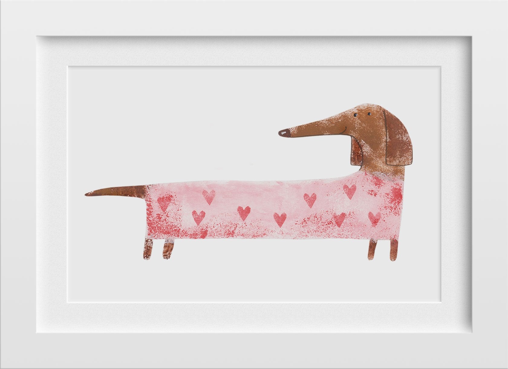Baby Dachshund Dog Artwork Painting-Meri Deewar 3 : 2 Horizontal Premium Wall Art Canvas by MeriDeewar