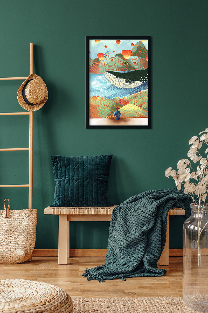 Baleine Painting 2 : 3 Vertical Premium Wall Art Canvas by MeriDeewar