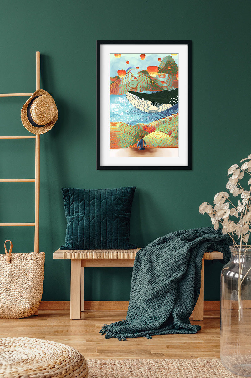Baleine Painting 2 : 3 Vertical Premium Wall Art Canvas by MeriDeewar