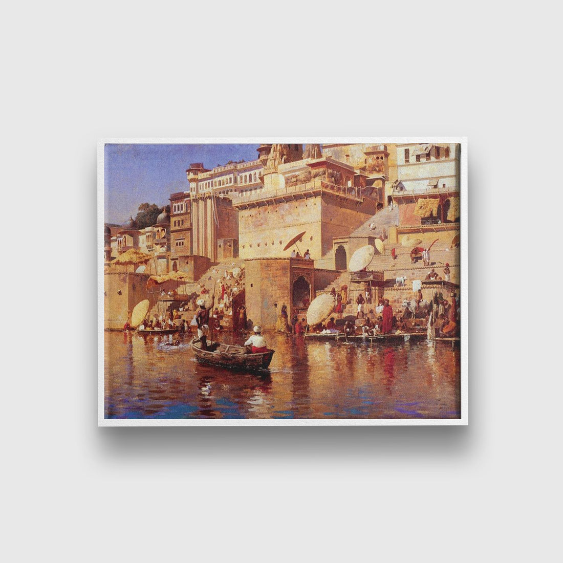 Banaras Landscape Painting - Meri Deewar 4 : 3 Horizontal Premium Wall Art Canvas by MeriDeewar