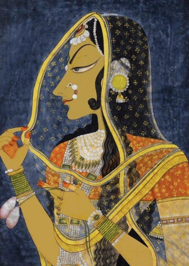 Bani Thani Painting-Meri Deewar 3 : 4 Vertical Premium Wall Art Canvas by MeriDeewar