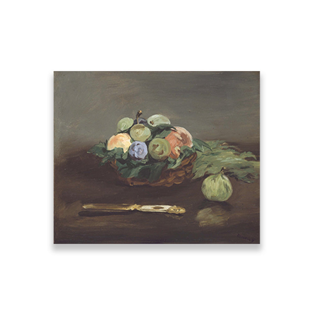 Basket of Fruit Painting-Meri Deewar 1 : 1 Square Premium Wall Art Canvas by MeriDeewar