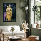 Batu Caves Lord Murugan God Skanda Wall Painting 2 : 3 Vertical Premium Wall Art Canvas by MeriDeewar