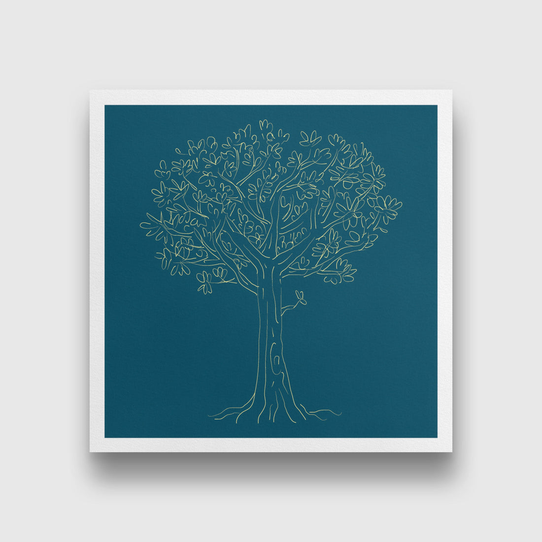 Beautiful Abstract Leaves of Tree painting 1 : 1 Square Premium Wall Art Canvas by MeriDeewar