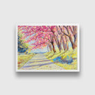 Beautiful Cosmos Flower Painting-Meri Deewar 1 : 1 Square Premium Wall Art Canvas by MeriDeewar