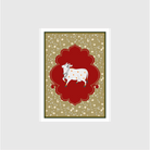 Beautiful Cow Art Pichwai Painting - Meri Deewar 3 : 4.2 Vertical Premium Wall Art Canvas by MeriDeewar